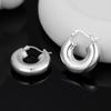 Aretes de Plata Esterlina S925 para Mujer Diseño Nicho Minimalismo Personalidad Tendencia Avanzado Industria Pesada Edición Ancha Círculo Hebilla de Oreja
