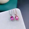 Colgante de collar de topacio rosa natural bañado en oro de plata S925 Rubí Lifting Diosa Piedra Principal Antialérgica 5*7mm
