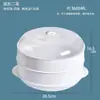 Cesta Grande para Vaporera de Microondas para Uso Doméstico, Bandeja de Plástico Multifuncional para Cocinar al Vapor con Tapa para Calentar Tamales en la Cocina
