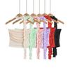 Deseo Puro Personalidad Dulce y Picante Chaleco Strapless de Niña para Mujer Ins Plisado Sexy Tirantes de Cuello Modificados Ropa Pequeña