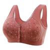 Fivela frontal plus size nova coleção de sutiãs para mães de meia-idade e idosas, sutiãs respiráveis sem fio com bojo fino