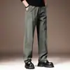 Pantalones Casuales de Trabajo de Alta Gama con Caída de Lyocell Estilo Americano para Hombre, Nuevos Pantalones Rectos de Pierna Ancha Versátiles y Sueltos para Primavera y Verano para Hombre