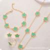 Collar con colgante de cinco flores y explosión de comercio exterior de CDD, joyería para mujer, de 5 eslabones, anillo y pulsera, de lujo, de alta calidad, muy vendido en Amazon.