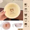Tazón de Yogur Lindo Dibujos Animados Cerámica Vajilla Alto Valor Porción Única Hogar Tazón Plato Cuchara Juego de Vajilla