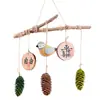 Fatias de Pinha de Madeira Enfeites Pendentes Decorativos, Cordão de Luz Estilo Pastoral Pingentes de Pinha, Pingentes Decorativos de Presente Desenho Animado para Decoração de Cenário