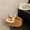 Zapatos Birkenstock de felpa gruesa en el talón para mujer, zapatos de pelo para mujer, nuevo estilo 2026, zapatos de invierno para mujer, mocasines de frijol de celebridad de internet, zapatos de algodón