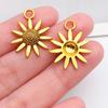20 Colgantes Antiguos de Oro Retro Corazón Rosas Girasol Trébol de Cuatro Hojas de Aleación Llavero DIY Accesorios para Joyería
