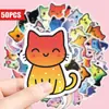 Compra Directa Transfronteriza de 50 Pegatinas Lindas de Gato de Color Degradado, Pegatinas Decorativas Impermeables para Fundas de Teléfono, Cuadernos y Equipaje