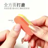 Mini esponja larga de doble cara para decoración de uñas, lima de uñas pequeña de forma ovalada, esponja colorida y muy elástica, lima de lijado de grano fino