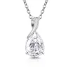 Collar de Diamante de Alto Carbono con Corte Flor de Hielo de Colorido Colorido, Venta Caliente Europea y Americana, Colgante de Zirconia con Forma de Pera, Envío Directo