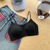 Tubo sexy sin costuras con estampado de leopardo original para mujer, diseñado para bustos pequeños, con una hermosa espalda, estilo sin espalda, anti-exposición y soporte lateral para el pecho, delgado y ligero
