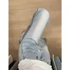 Jeans azul claro, sin ajuste, ligeramente acampanados para mujer, nueva colección de verano 2026, tiro alto, corte holgado, adelgazantes, pantalones acampanados en forma de herradura, modernos