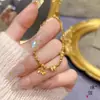 Loja de ouro com pulseira de contas de flor de ouro brilhante, cabaça, miçangas disco, feminina, flash, ouro quebrado, moda, joia versátil para namorada
