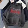 Sudadera con cuello redondo para hombre y mujer, estilo europeo y americano, nueva para el Día de San Valentín 2025, con estampado simple de corazón y letra en inglés, para comercio exterior europeo y americano