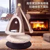 Cama para gato transfronteriza para otoño e invierno, tienda para gatos, iglú para perros, cama para perros, cama cálida para mascotas en forma de estrella tridimensional navideña