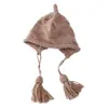 Gorro tejido para niñas, moderno y versátil, gorro de lana de color liso para niñas pequeñas, nuevo gorro cálido de otoño e invierno para niños y niñas