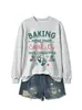 BAKING MAIS QUE Amazon eBay loja independente moda casual feminina outono e inverno gola redonda moletom comércio exterior