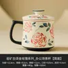 Juego de Tazas de Té de Cerámica con Rosa Estampada en Oro de Fábrica, Taza Maestra, Taza Personal para Degustación de Té, Juego de Té Kung Fu, Cuenco para Preparar Té