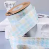 Macaron pata de gallo cinta accesorios para el cabello regalo empaque de flores zapatos flor sombrero de paja moño color arcoíris cuadros cinturón