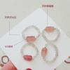 Anillo de cristal natural perla turmalina cristal fresa anillo que no se decolora anillo elástico simple para combinar con todo joyería de temperamento
