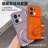 Compatible con OPPO Reno16F Funda de teléfono con soporte magnético texturizada de cuero Corning A6X ventana de visualización grande FindX9S cubierta protectora