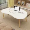 Mesa redonda de altura ajustable para cama, mesa de comedor simple con forma de nube para dormitorio, mesa baja para el hogar, mesita de noche para casa de alquiler en el dormitorio