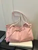 Bolso tipo tote de cuero suave con cordón, gran capacidad, bolso de hombro simple para el día a día, bolso casual para llevar debajo del brazo, bolso versátil para mujer para el uso diario