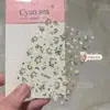 Pegatinas para uñas frescas y modernas de flor de jazmín, diseño 3D de margarita pequeña, ramas doradas y hojas de jade, pegatinas para teléfono