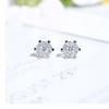 Brincos de Joia de Prata com Micro Diamantes Femininos Elegantes Estilo Japonês e Coreano Simples Versátil Diamante Zircônia Pequeno Pino de Orelha Anel