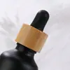 Em Estoque Atacado Frascos de Vidro para Óleo Essencial Preto Frascos de Vidro Cosméticos Portáteis Tamanho Viagem Frascos de Vidro com Conta-Gotas para Óleo Essencial Frete Grátis
