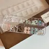 Decorações de Unhas Tendência 12 Compartimentos Strass para Unhas Flor Rosa Gelo Transparente Laço Pérola Strass Redondo Strass de Fundo Plano para Unhas Postiças