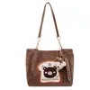 Bolsa de Hombro Única de Dibujos Animados para Mujer Otoño 2026, Gran Capacidad, Versátil para Estudiantes, Adecuada para Clase y Viajes Diarios, Bolso Tote Versátil de Gama Alta