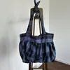 Nova Bolsa de Ombro de Grande Capacidade Xadrez de Outono e Inverno, Bolsa com Padrão Estilo Preguiçoso da Moda, Bolsa Tote Versátil