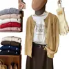 Cárdigan de Punto Trenzado Bordado Little Pony Otoño Invierno Principios de Primavera Retro Cuello Redondo Rojo Blanco Manga Larga Suéter Chaqueta para Mujer