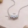 Collar Cruz Sonrisa Sanshengshi Moissanita Otoño e Invierno para Mujer Cadena de Clavícula 3mm Moissanita Plata de Ley 925 Lujo Ligero Mujer