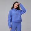 Sudadera Cálida de Terciopelo para Mujer de Manga Larga Casual Moda Scuba con Capucha Media Cremallera Suelta Chaqueta Deportiva de Yoga