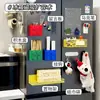 Caja de Absorción Magnética de Bloques de Construcción Decoración para Refrigerador Estante de Almacenamiento para Papel Film y Popotes Imán para Refrigerador Pegatina Magnética Caja de Almacenamiento
