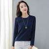 Uma geração de cabelo tripulação pescoço manga comprida T-shirt mulheres outono/inverno 95 algodão solto versão coreana de cor sólida suéter pequeno respirável camisa inferior Mulheres
