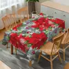 Toalha de Mesa Estilo Novo Transfronteiriça Impermeável Vermelho Natalino Retangular de Alta Qualidade Decorativa para Festivais