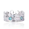 Anillo de titanio vintage estilo romano retro europeo y americano con corona de rubí, joyería gótica para hombres y mujeres, venta al por mayor, entrega de una sola pieza