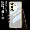 Adecuado para Samsung Zfold8Ultra Funda Transparente para Teléfono Móvil, Pantalla Plegable de Color Sólido, Bisagra Magnética, Cobertura Completa, Transparente Galvanizado