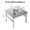 Mesa Plegable de Acero Inoxidable Mesa Portátil para Barbacoa Puesto para Exteriores Puesto de Mercado Mesa de Comedor Sencilla Mesa Rectangular Campo