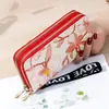 Billetera larga nueva para mujer, monedero para teléfono de doble cremallera, monedero de tachuelas estilo estudiante, bolso de mano de gran capacidad, monedero suave
