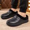 Sapatos de Algodão de Inverno Masculino, Novo Estilo Casal, Forrados com Lã, Espessos, Quentes, Pantufas de Algodão com Bico Fechado, Sola Grossa, Leves, Confortáveis