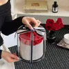 [En Stock] Nuevo Producto Cubo de Abrazo con Lazo Mediano Caja de Regalo con Flores Preservadas