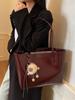 Bolso de Trabajo para Viajar Bolso de Hombro Simple de Cuero Encerado al Aceite de Moda para Mujer Primavera 2025 Nuevo Bolso Tote de Gran Capacidad