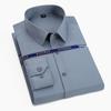Outono Novo Camisa de Fibra de Bambu Camisa Masculina de Manga Comprida Cor Sólida Elástica Sem Passar Roupa Uso Profissional Roupa de Trabalho Mesmo Estilo para Homens e Mulheres