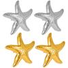 Pendientes de estrella de mar de playa de moda transfronteriza de acero inoxidable 304, pendientes sencillos y versátiles, pendientes de oro de 18 quilates al vacío en stock