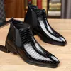 Botas Martin Retro Británicas para Hombre Otoño/Invierno 2025, Puntera Redonda, Con Cordones, Suela Suave, Botas de Trabajo de Cuero de Corte Medio, Botines, Tallas Grandes para Hombre