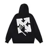 Moletom com Capuz Ow 400g Terry Pesado Angel Callavaggio Listra Diagonal Estampa de Flecha